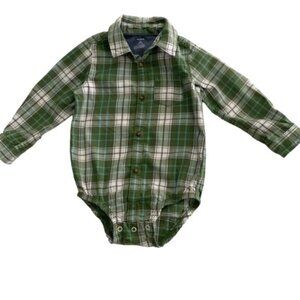 Carter's Plaid Button-Front Long Sleeve Bodysuit size 24 Months